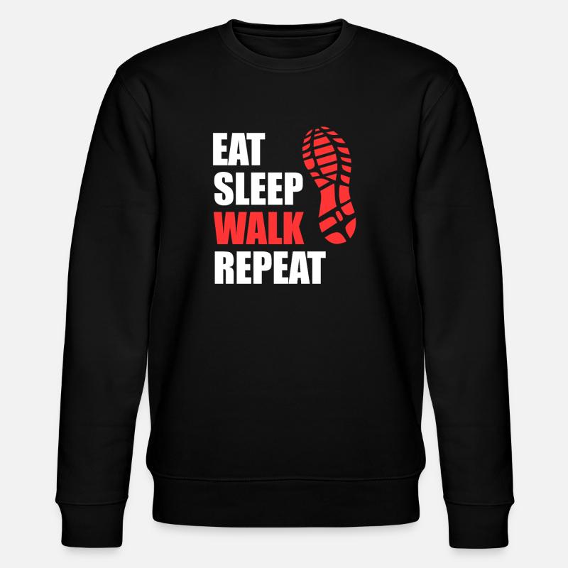 Spise Søvn Gå Gentag - Skoaftryk Vandring - Stanley/Stella økologisk unisex-sweatshirt CHANGER  - sort
