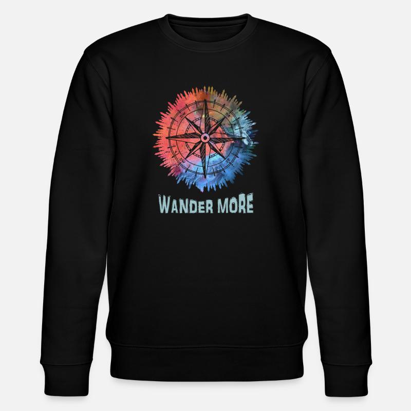 Wander More Compass Tie-Dye - Sweat bio CHANGER Stanley/Stella Unisexe - noir