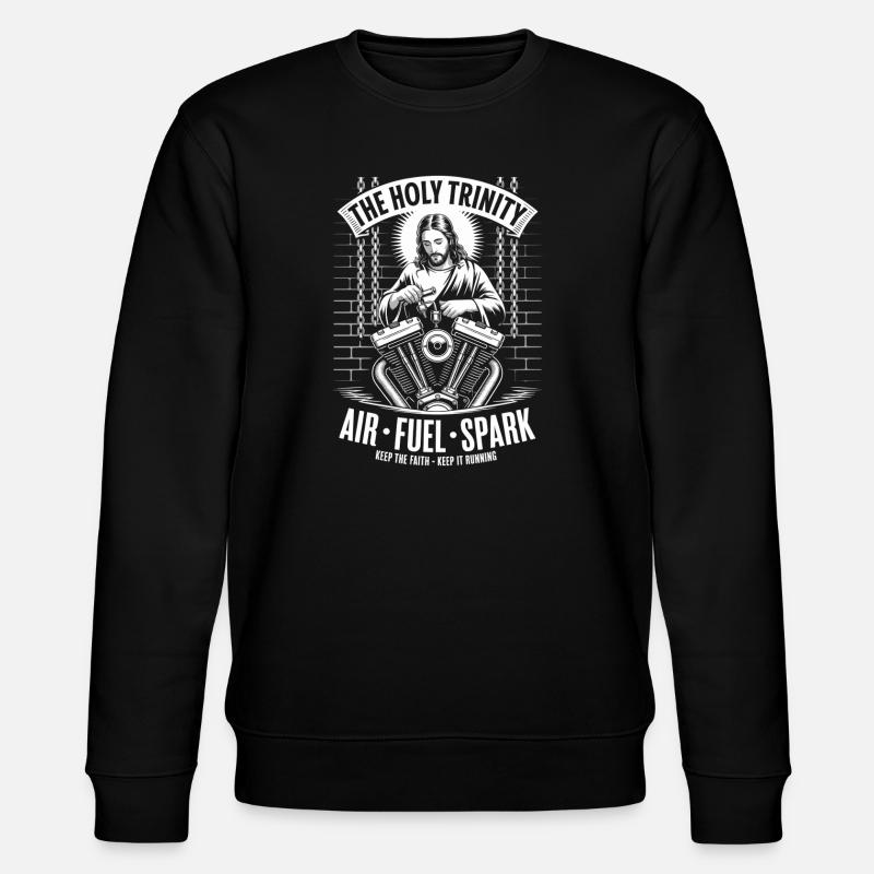 Holy Trinity Motorrad-Motorkunst - Stanley/Stella Unisex Bio-Sweatshirt CHANGER  - Schwarz