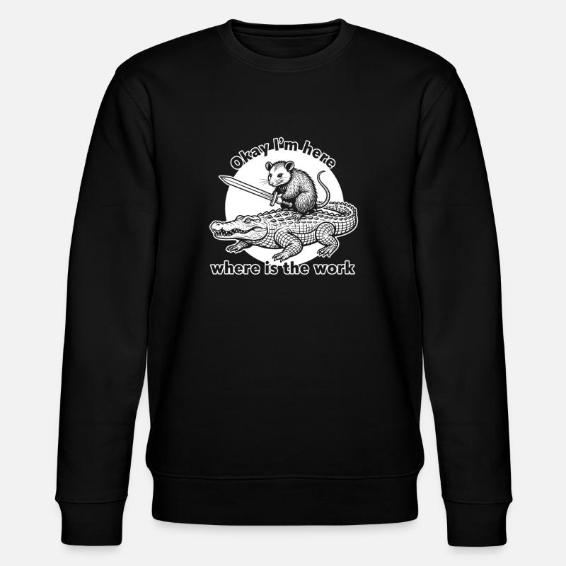 Panda Gitarrist Wappen - Stanley/Stella Unisex Bio-Sweatshirt CHANGER - Schwarz