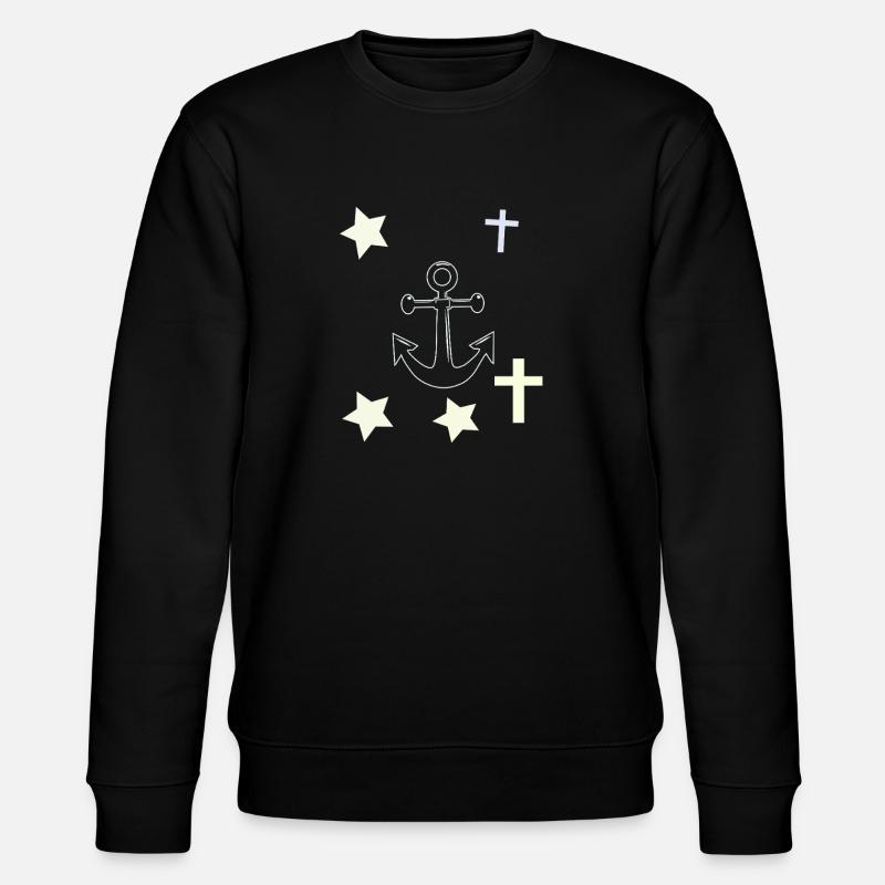 Ancres, étoiles et croix - Sweat bio CHANGER Stanley/Stella Unisexe - noir