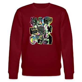 Pyrotechnician Pyro - Stanley/Stella CHANGER Unisex Organic Sweatshirt - burgundy - Front - Nik (191cm) & Marisol (170cm)