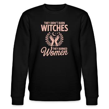 Nicht verbrannt, Frauenkraft - Stanley/Stella Unisex Bio-Sweatshirt CHANGER  - Schwarz - Vorne - Nik (191cm) & Marisol (170cm)