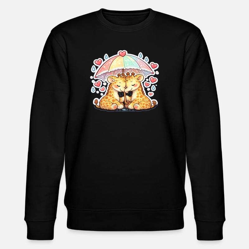 Girafes câlines sous arc-en-ciel - Sweat bio CHANGER Stanley/Stella Unisexe - noir