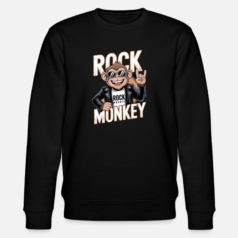 Rock Monkey Monkey Rocker Solbriller Læderjakke - Stanley/Stella økologisk unisex-sweatshirt CHANGER  - sort