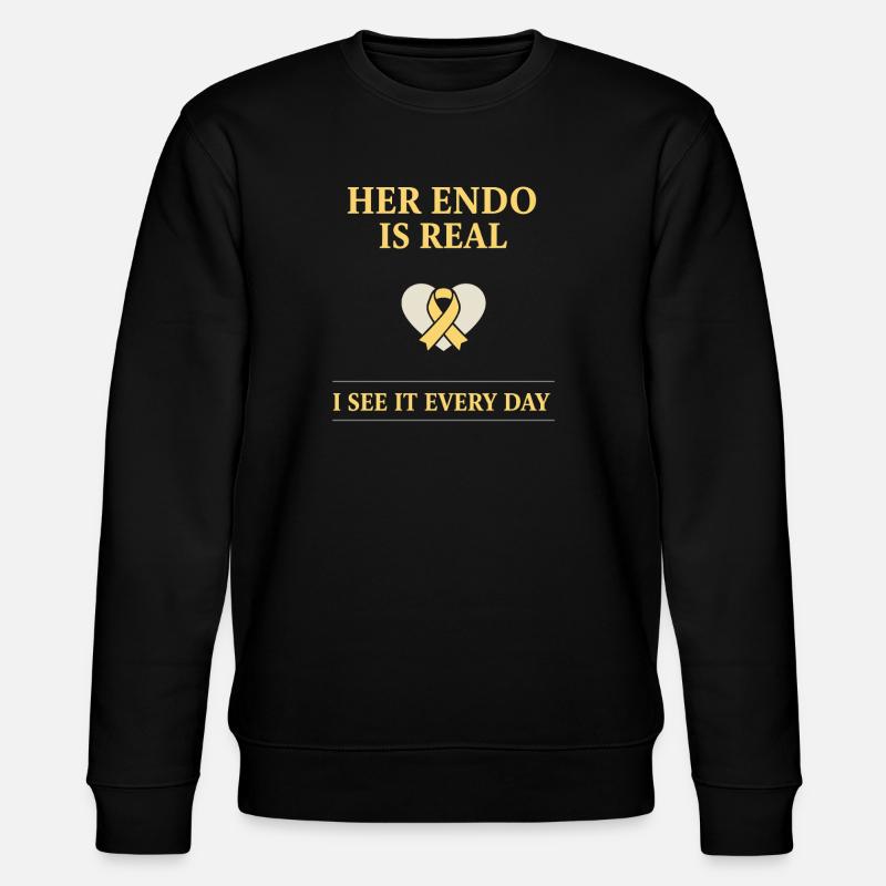 Endometriose-bewusstsein Endo Warrior - Stanley/Stella Unisex Bio-Sweatshirt CHANGER  - Schwarz