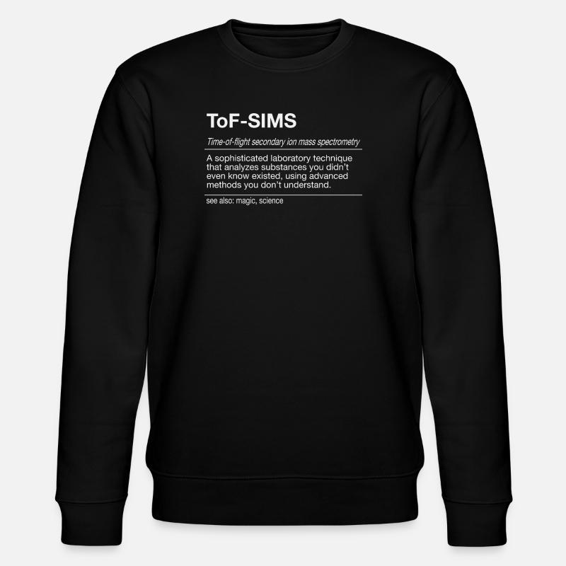ToF-SIMS Ion Massenspektrometrie  - Stanley/Stella Unisex Bio-Sweatshirt CHANGER  - Schwarz