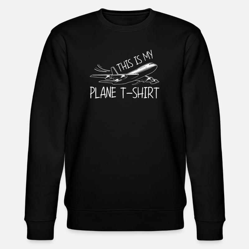 Flugzeug Flug Pilot Flugzeug Fluggesellschaft - Stanley/Stella Unisex Bio-Sweatshirt CHANGER  - Schwarz