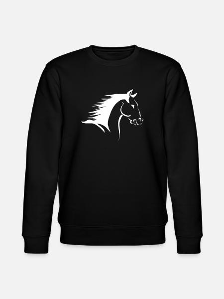 Horse head silhouette in contrast - Stanley/Stella CHANGER Unisex Organic Sweatshirt - black