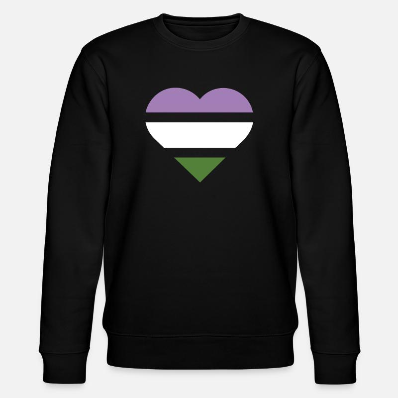 Pride Flag Heart · Genderqueer - Stanley/Stella Unisex Bio-Sweatshirt CHANGER  - Schwarz