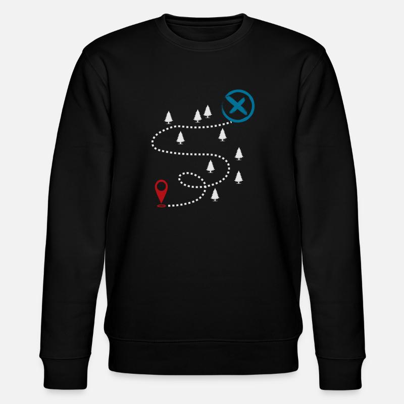 Adventure Trail Map Geocaching Graphic - Stanley/Stella CHANGER Unisex Organic Sweatshirt - black