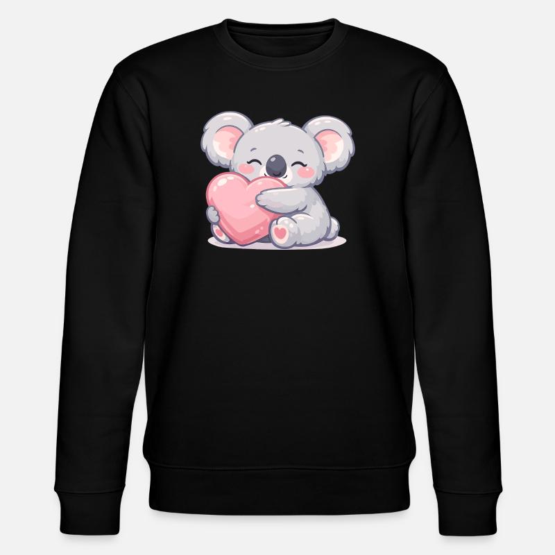 Petit koala câline le cœur - Sweat bio CHANGER Stanley/Stella Unisexe - noir