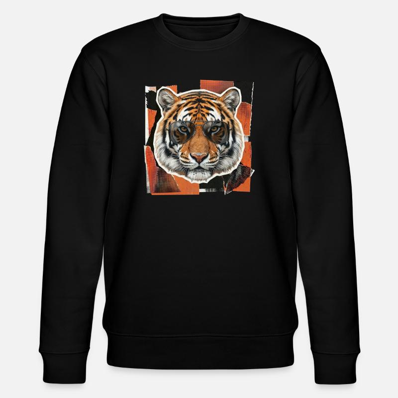 Tiger Sonnenbrille Risographie - Stanley/Stella Unisex Bio-Sweatshirt CHANGER  - Schwarz