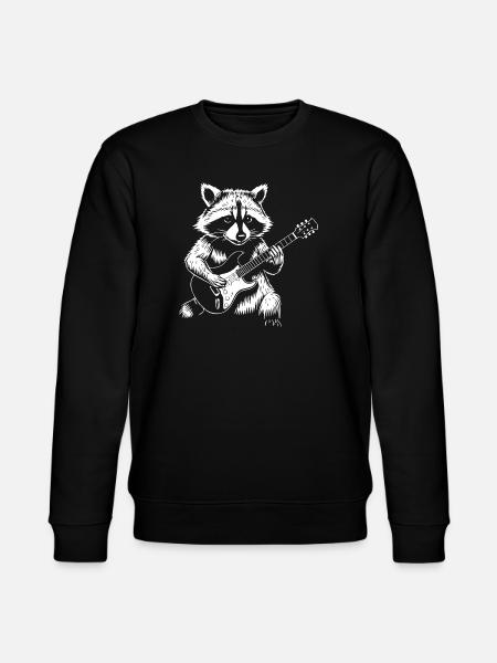 Raccoon Rock Guitar Jam - Stanley/Stella CHANGER Unisex Organic Sweatshirt - black
