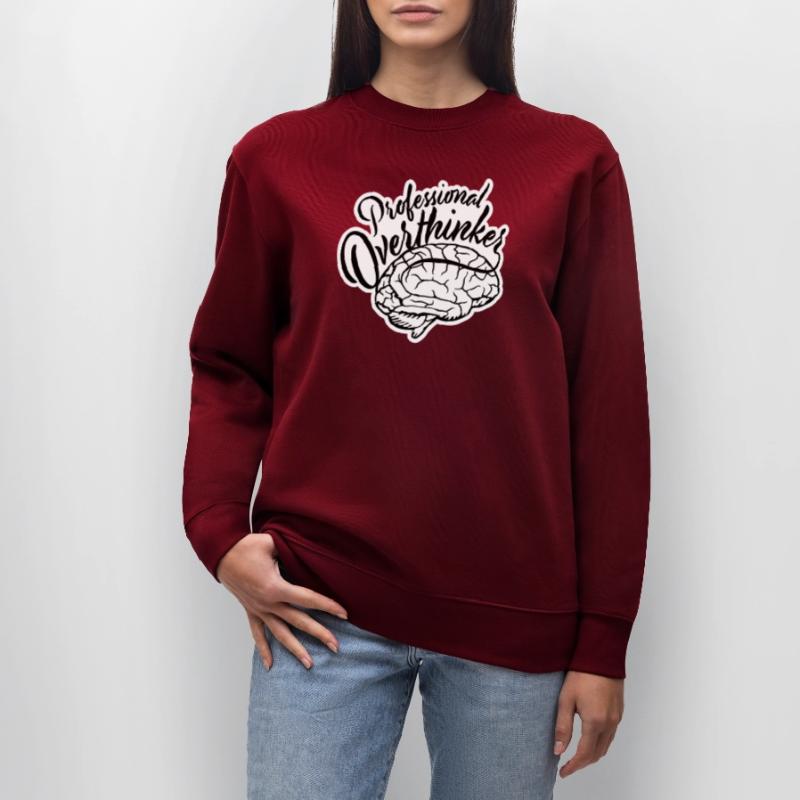 Professional Overthinker Funny Brooding Anxiety Logo Stanley/Stella CHANGER Unisex Organic Sweatshirt