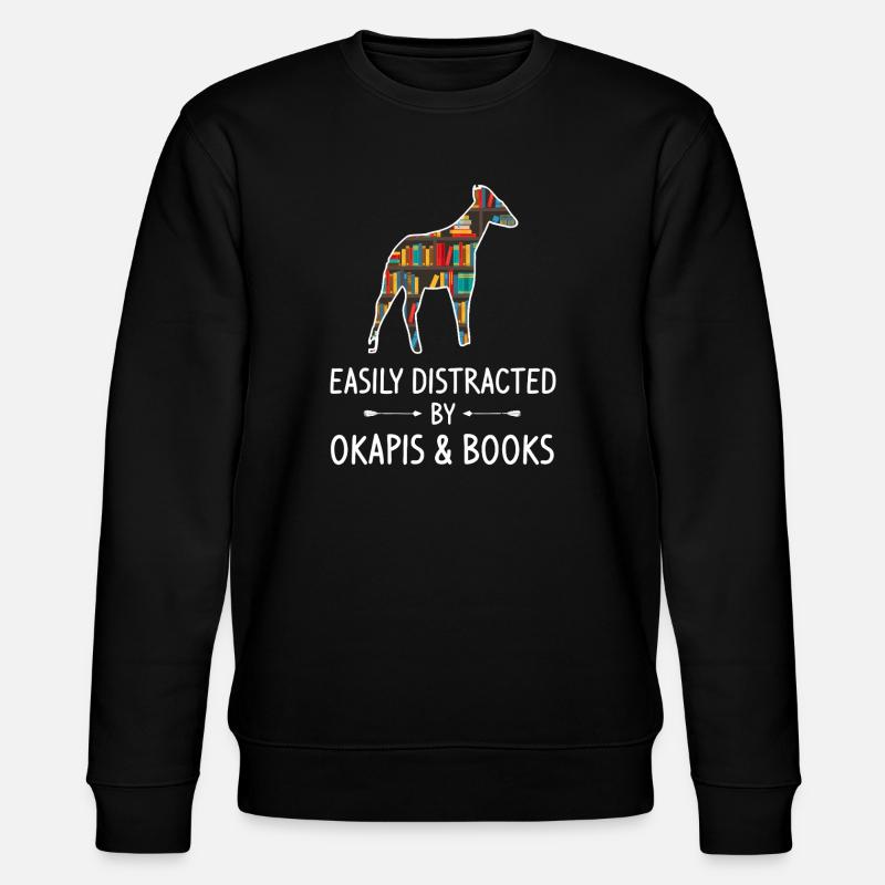 Bookish Donkey Library Silhouette - Stanley/Stella CHANGER Unisex Organic Sweatshirt - black