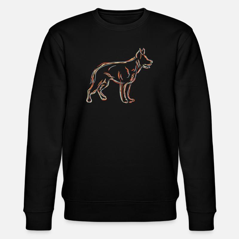German Shepherd Drawing - Stanley/Stella CHANGER Unisex Organic Sweatshirt - black