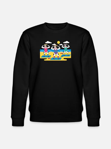 Cow Yoga Beach - Stanley/Stella CHANGER Unisex Organic Sweatshirt - black