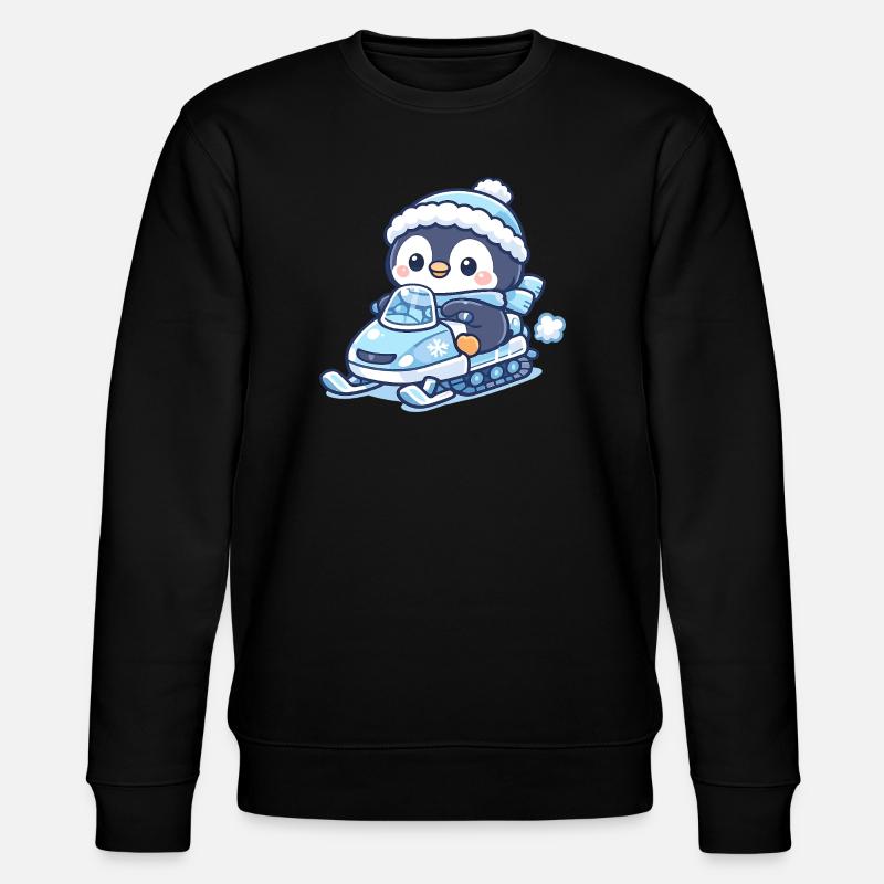 Penguin Snow Sled Magic - Stanley/Stella CHANGER Unisex Organic Sweatshirt - black
