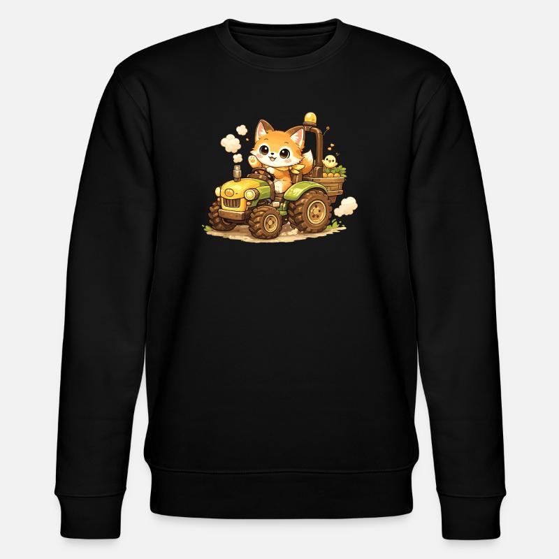 Renard sur le tracteur - Sweat bio CHANGER Stanley/Stella Unisexe - noir