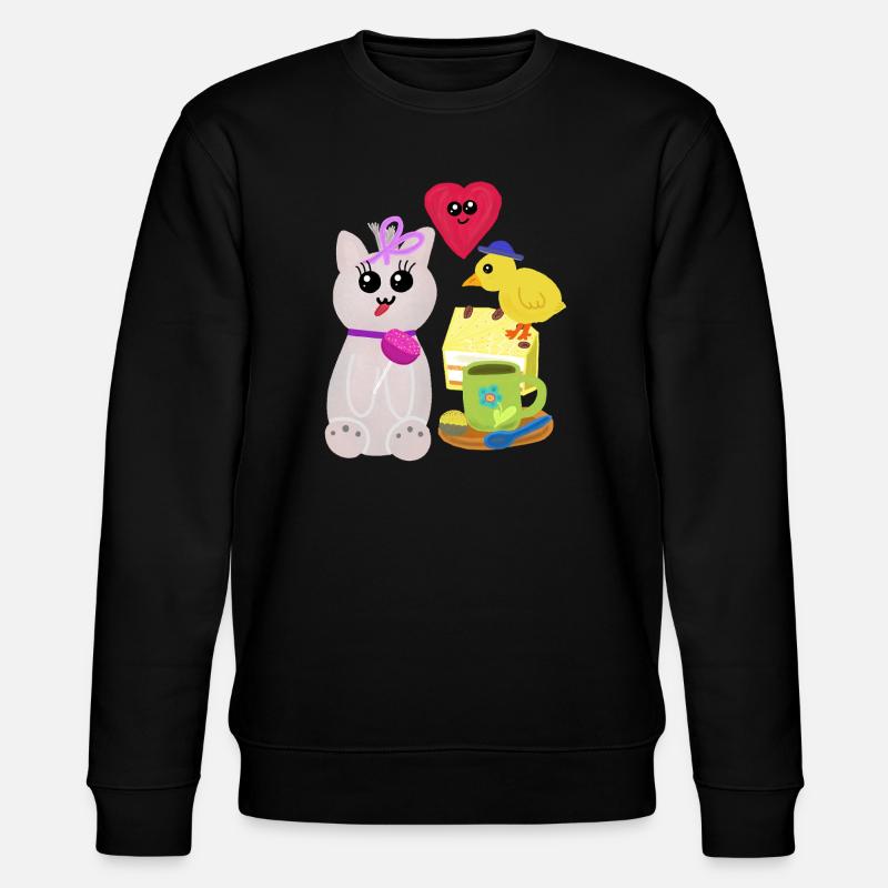Cat Cake Chick Kids Cat Cake - Stanley/Stella CHANGER Unisex Organic Sweatshirt - black