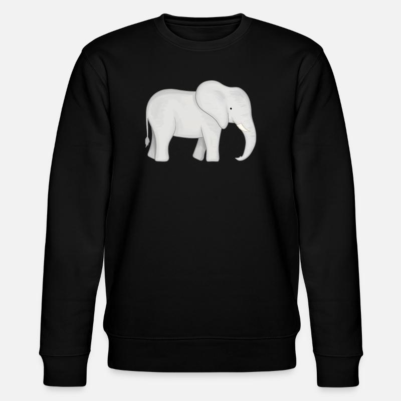 Weißer Elefant Zeichnung - Stanley/Stella Unisex Bio-Sweatshirt CHANGER  - Schwarz