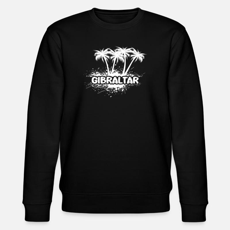 Gibraltar Palmen Splash Logo - Stanley/Stella Unisex Bio-Sweatshirt CHANGER - Schwarz