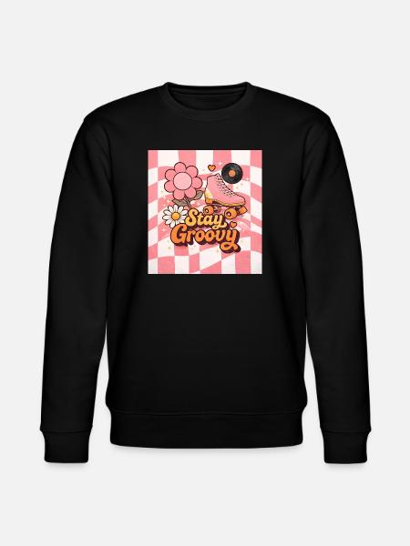 Pink retro roller skates - Stanley/Stella CHANGER Unisex Organic Sweatshirt - black