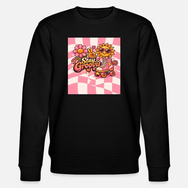 Pinker Retro-Stil - Stanley/Stella Unisex Bio-Sweatshirt CHANGER  - Schwarz