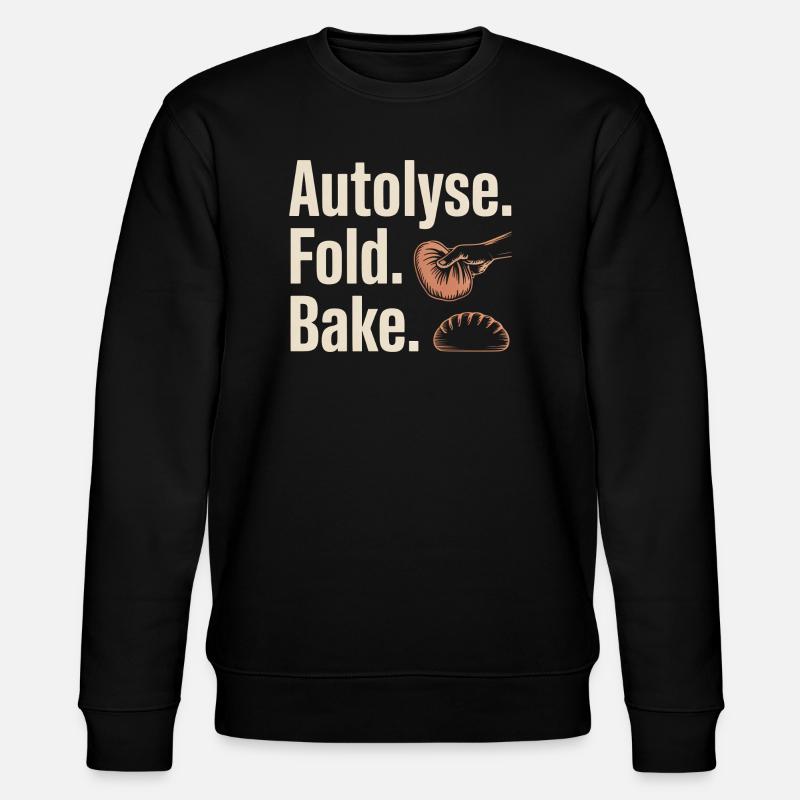 Autolyse Fold Bake Bread Art - Stanley/Stella CHANGER Unisex Organic Sweatshirt - black