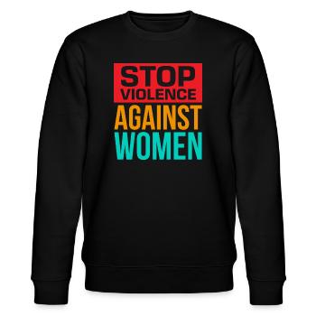 Gewalt gegen Frauen stoppen - Stanley/Stella Unisex Bio-Sweatshirt CHANGER  - Schwarz - Vorne - Nik (191cm) & Marisol (170cm)