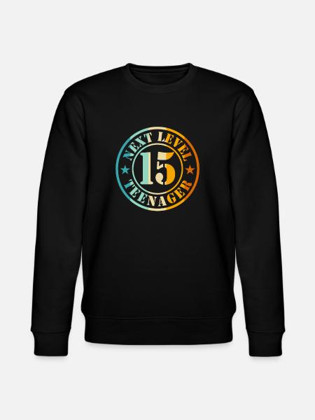 15-års fødselsdag Dreng, pige Teenager Niveau 15 - Stanley/Stella økologisk unisex-sweatshirt CHANGER - sort