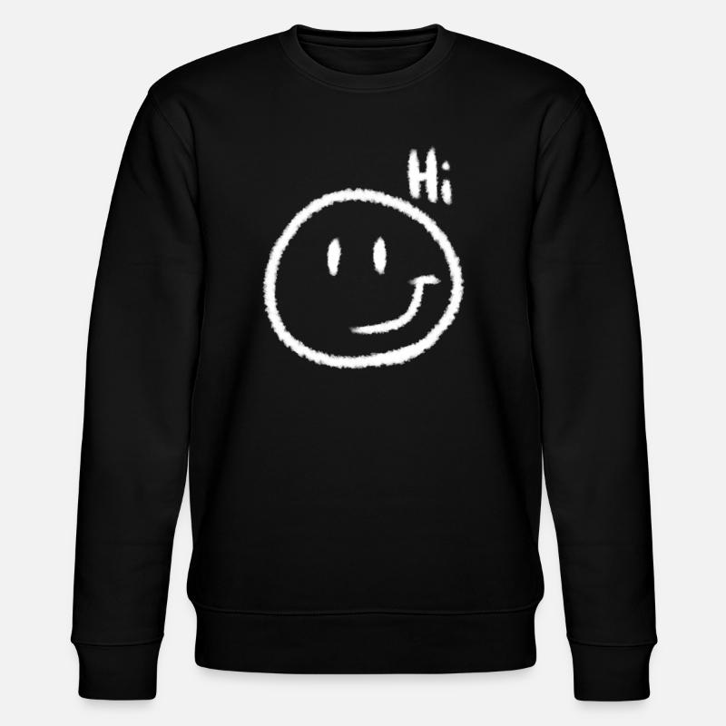 Hi Smile & Text | Kreide-Look - Stanley/Stella Unisex Bio-Sweatshirt CHANGER - Schwarz