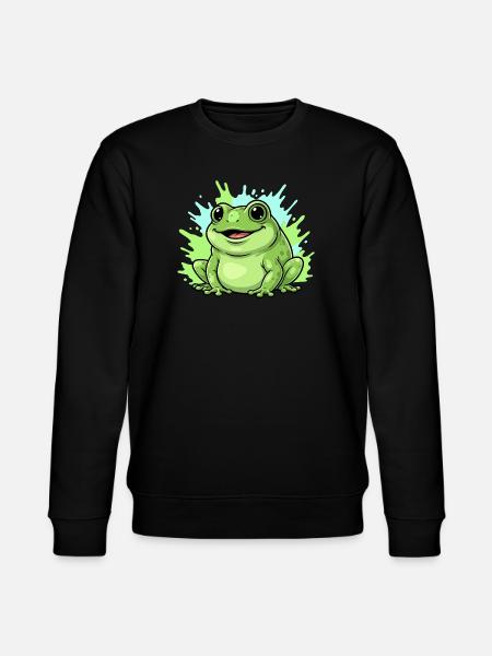 Frog with paint splash background - Stanley/Stella CHANGER Unisex Organic Sweatshirt - black