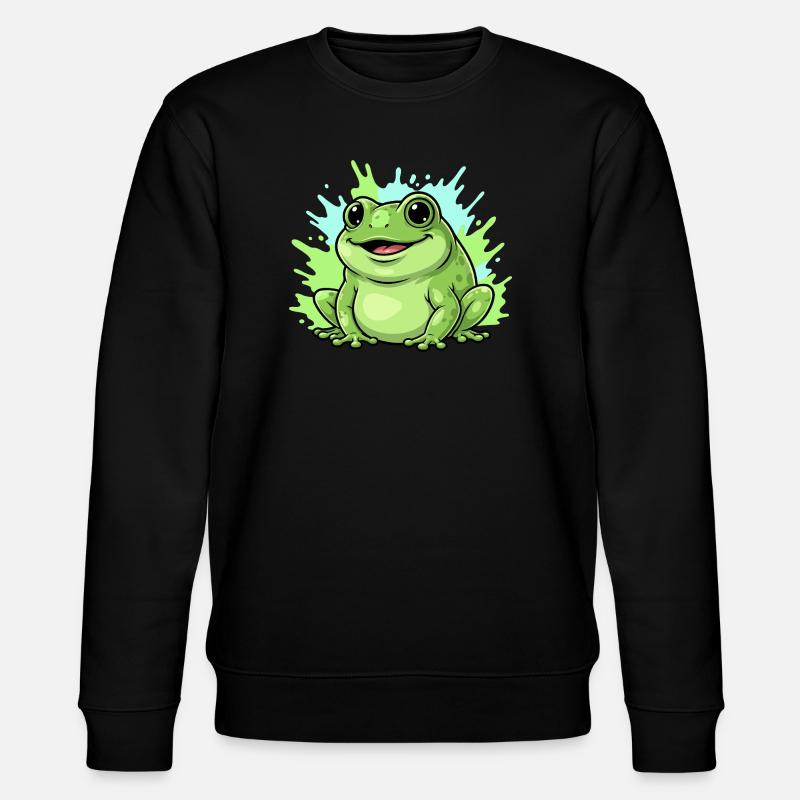 Frog with paint splash background - Stanley/Stella CHANGER Unisex Organic Sweatshirt - black