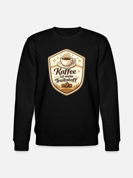 Kaffee ist mein Treibstoff Badge - Stanley/Stella Unisex Bio-Sweatshirt CHANGER  - Schwarz