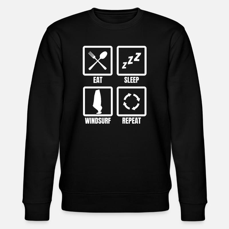 Eat Sleep Windsurf Repeat - Stanley/Stella Unisex Bio-Sweatshirt CHANGER  - Schwarz