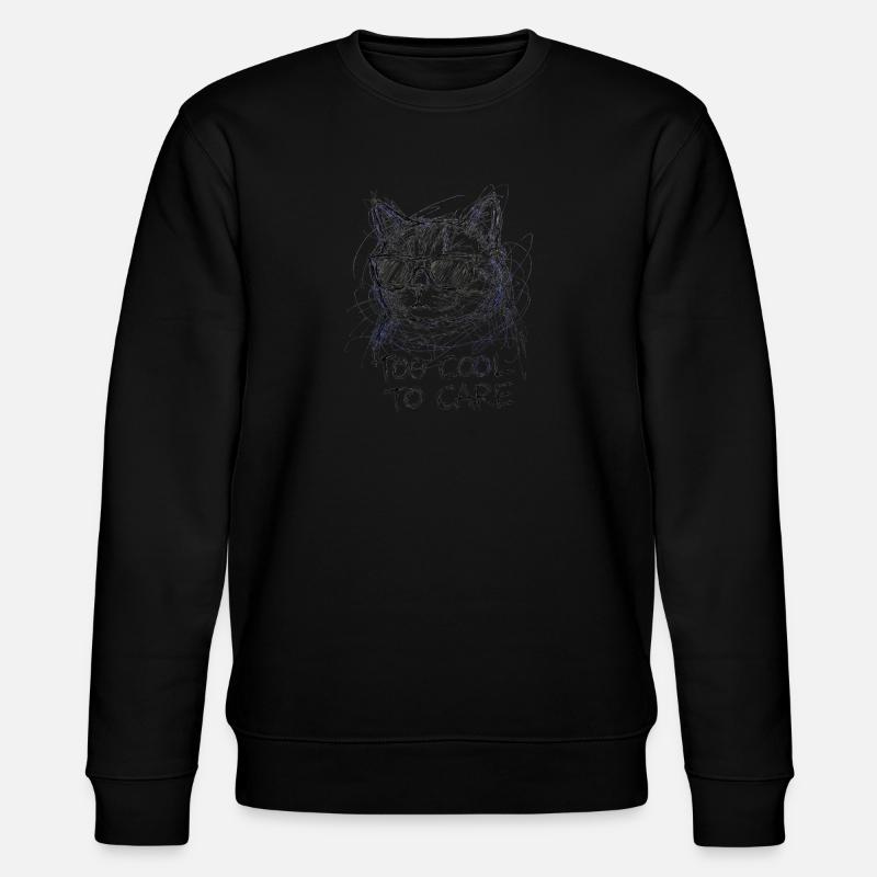 Katzencoolness mit Sonnenbrille - Stanley/Stella Unisex Bio-Sweatshirt CHANGER  - Schwarz