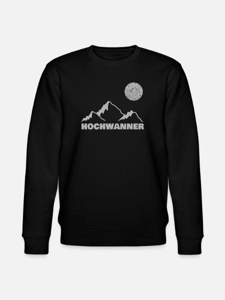 Hochwanner Bergsilhouette Mond - Stanley/Stella Unisex Bio-Sweatshirt CHANGER - Schwarz