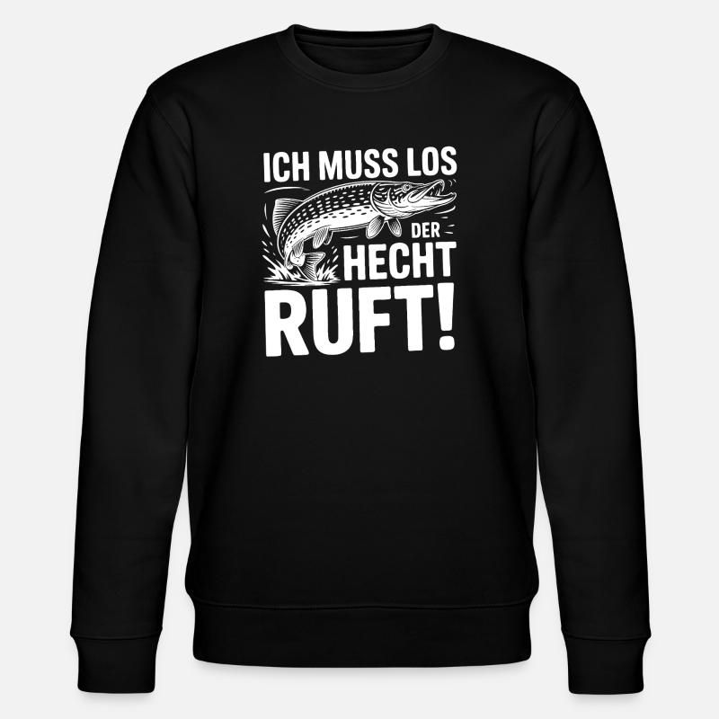 Hecht Angeln Humor - Stanley/Stella Unisex Bio-Sweatshirt CHANGER  - Schwarz