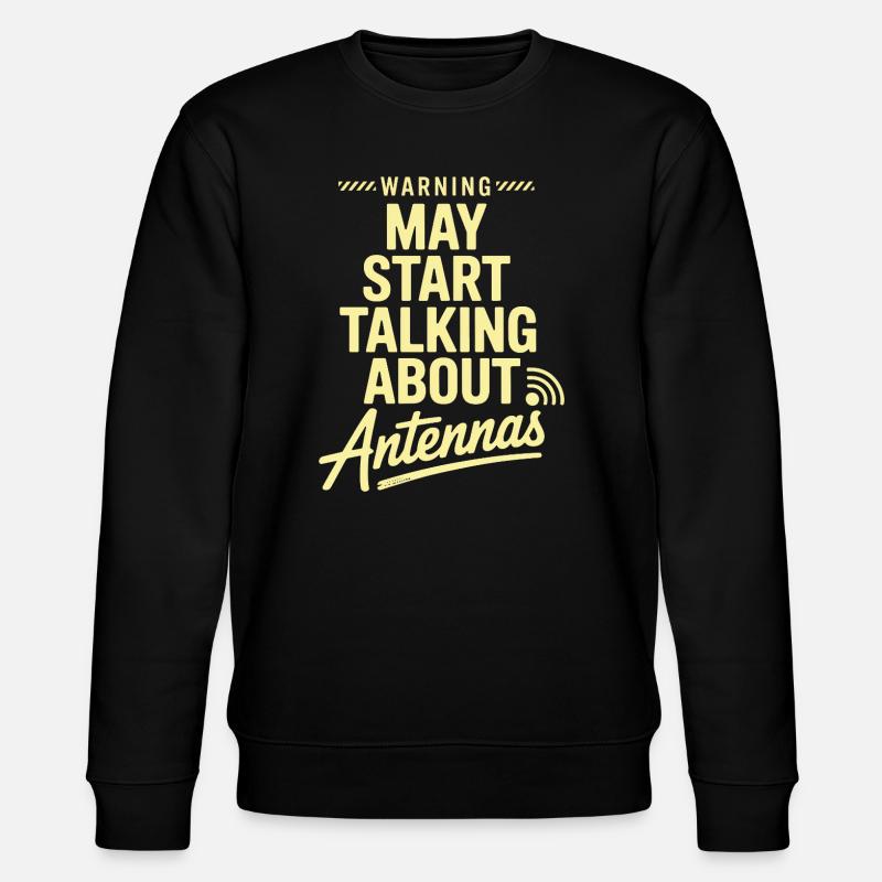Retro Tech Satire Antenne Gesprächsplakat - Stanley/Stella Unisex Bio-Sweatshirt CHANGER  - Schwarz