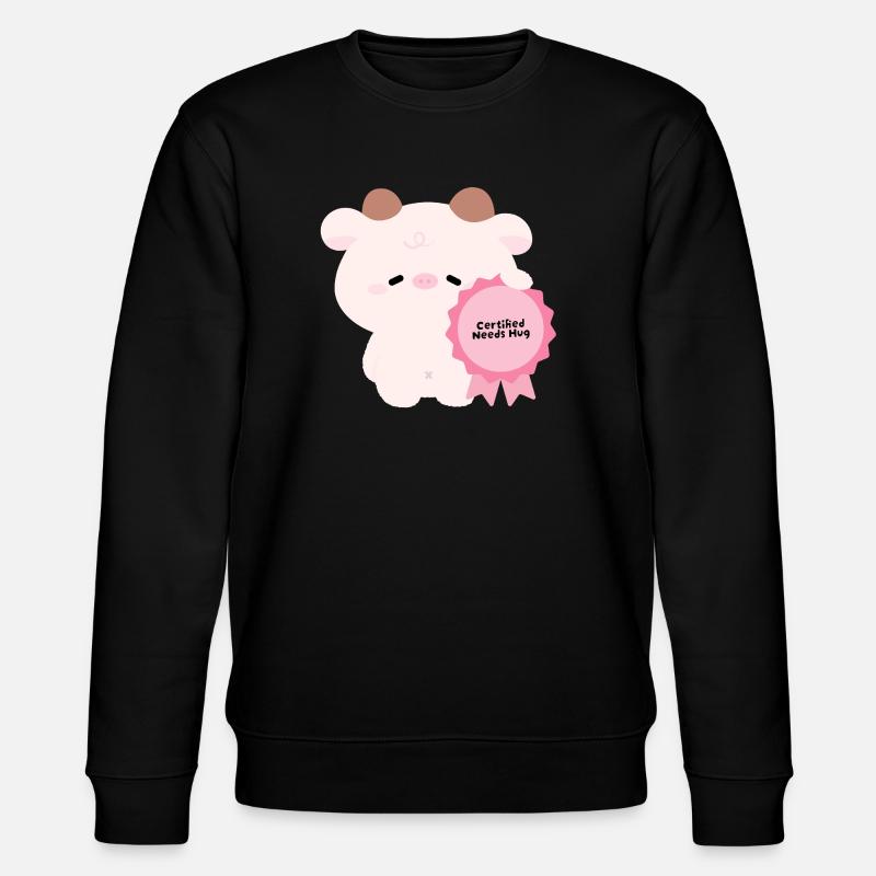 Certified Needs Hug Cow - Stanley/Stella CHANGER Unisex Organic Sweatshirt - black