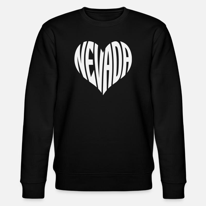 Nevada Heart Typography - Stanley/Stella CHANGER Unisex Organic Sweatshirt - black