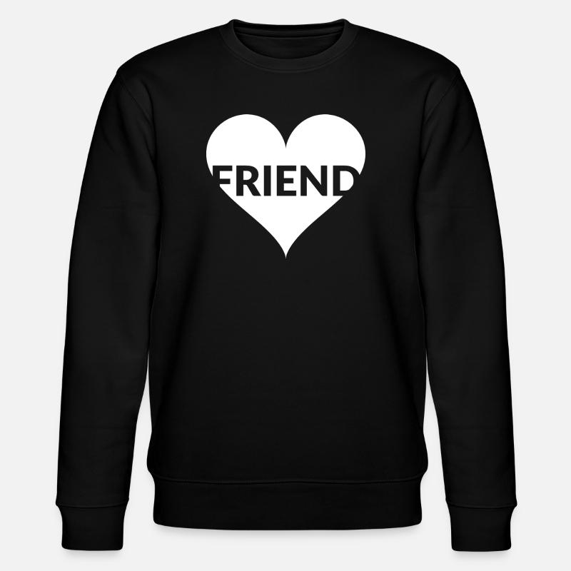 Herzfreund Typo-Herz - Stanley/Stella Unisex Bio-Sweatshirt CHANGER  - Schwarz