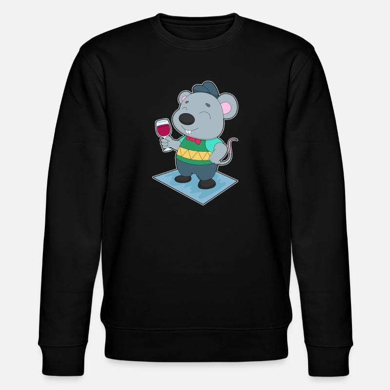 Mouse Red Wine - Stanley/Stella CHANGER Unisex Organic Sweatshirt - black