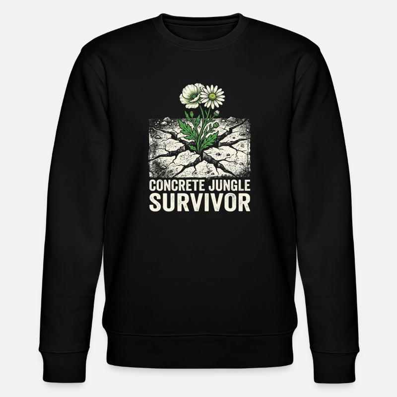 Concrete Jungle Survivor - Stanley/Stella Unisex Bio-Sweatshirt CHANGER  - Schwarz