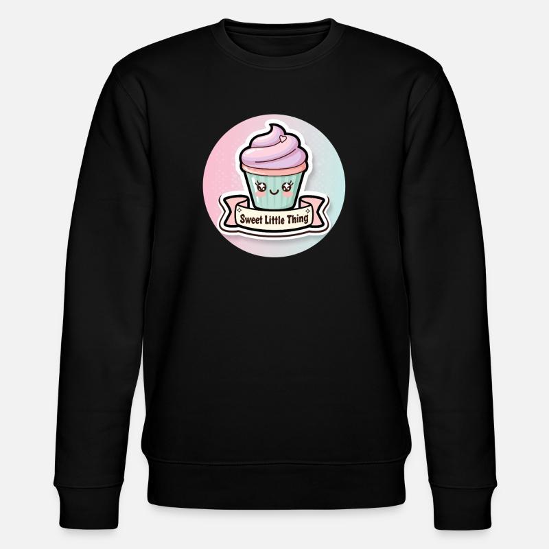 Süßer Cupcake mit Herzchen - Stanley/Stella Unisex Bio-Sweatshirt CHANGER  - Schwarz