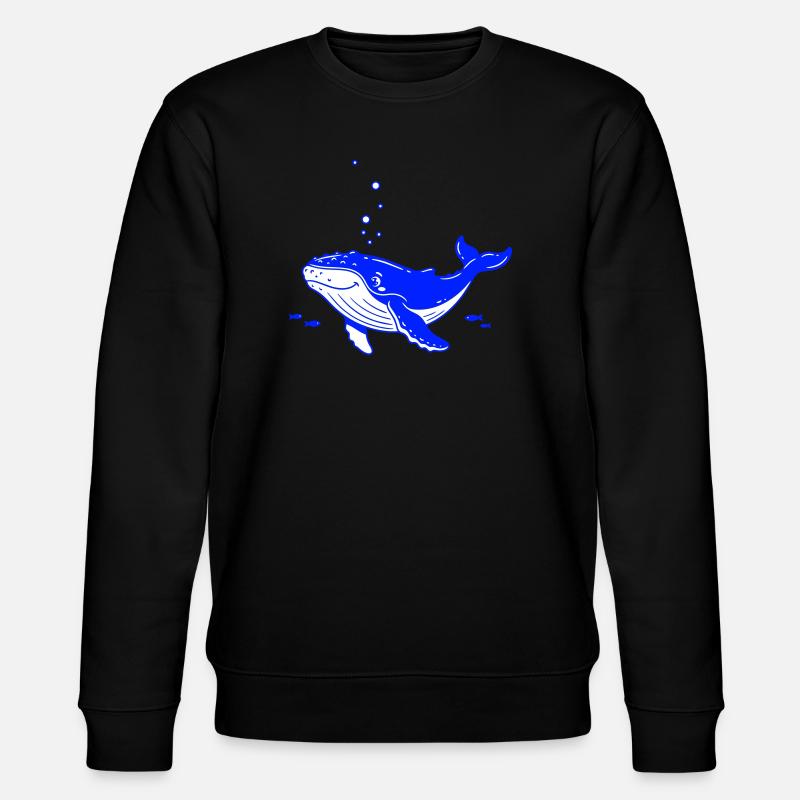 Süsser Wal  - Stanley/Stella Unisex Bio-Sweatshirt CHANGER  - Schwarz
