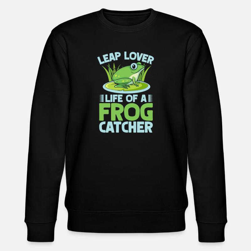Frog Catcher Leap Lover Frog - Stanley/Stella Unisex Bio-Sweatshirt CHANGER  - Schwarz