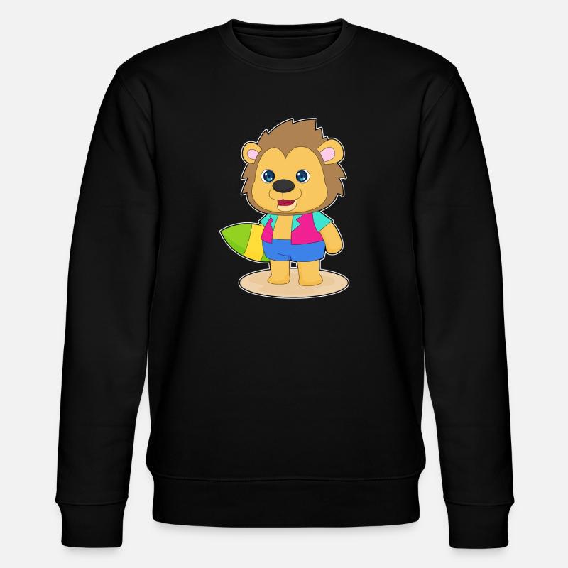 Löwe Surfen Surfbrett Sommer - Stanley/Stella Unisex Bio-Sweatshirt CHANGER - Schwarz